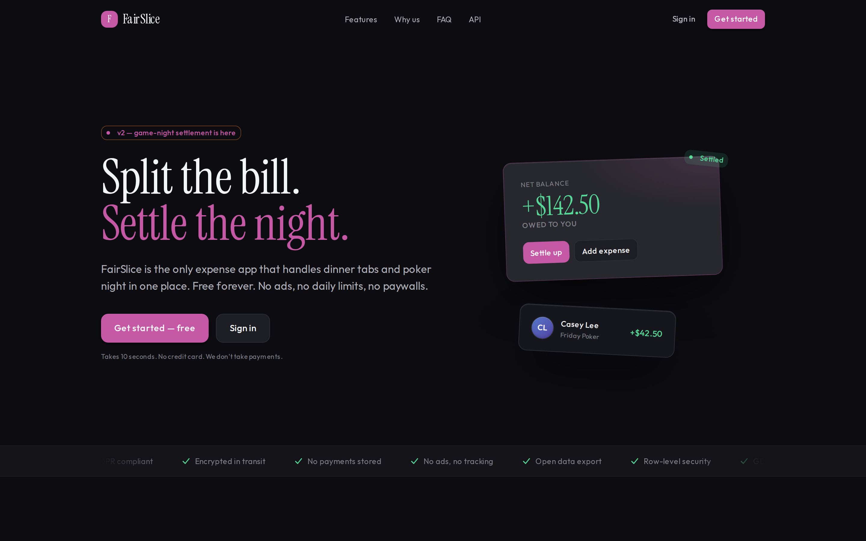 FairSlice: Expense Splitting for Groups and Game Nights